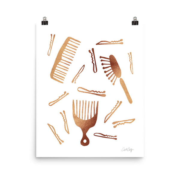 Good Hair Day – Rose Gold Palette • Art Print