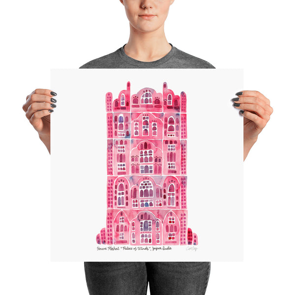 Hawa Mahal – Pink Palace of Jaipur, India • Art Print