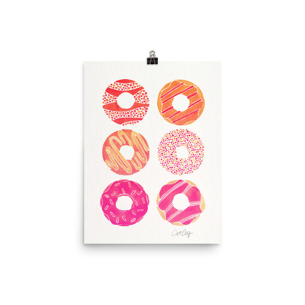Half Dozen Donuts – Pink Ombré Palette • Art Print