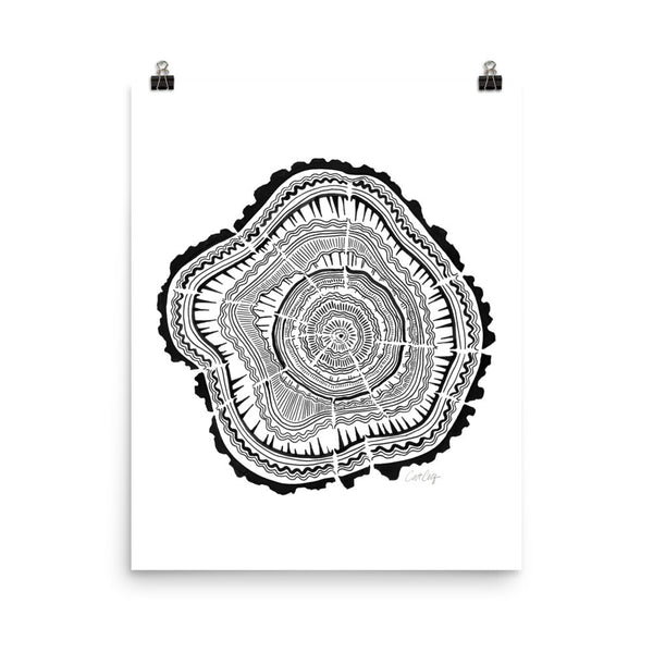 Tree Rings – Black Palette • Art Print