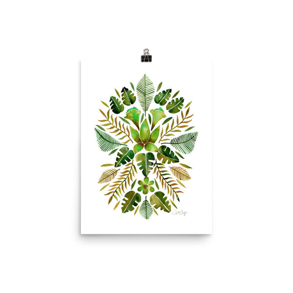 Tropical Symmetry – Olive & Green Palette • Art Print