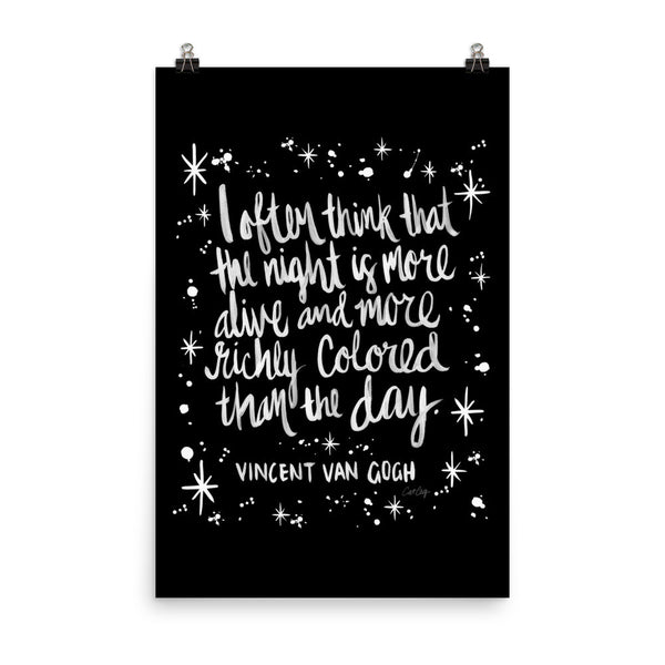 Night Owl – White Ink • Art Print