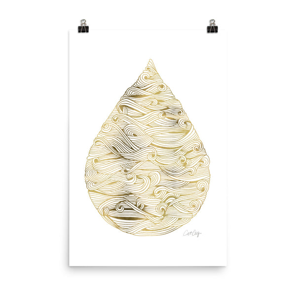 Droplet – Gold Palette • Art Print