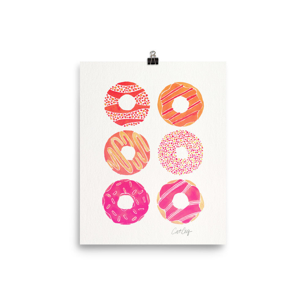 Half Dozen Donuts – Pink Ombré Palette • Art Print