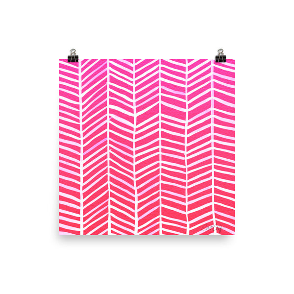 Herringbone – Hot Pink Palette • Art Print