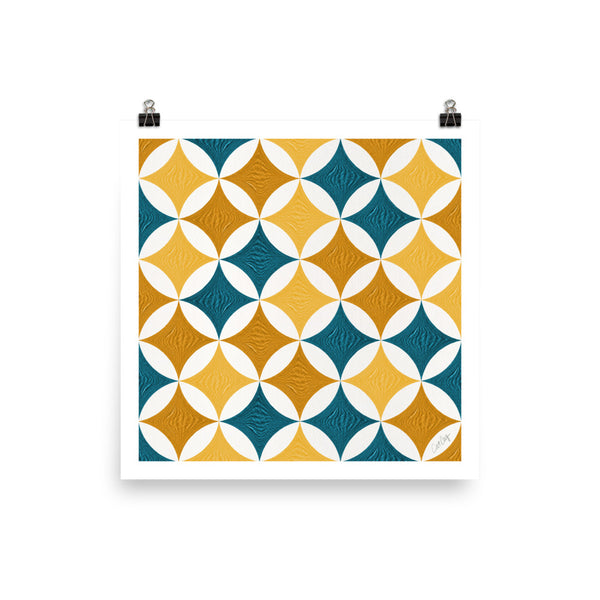 Eclipse Pattern - Teal & Ochre