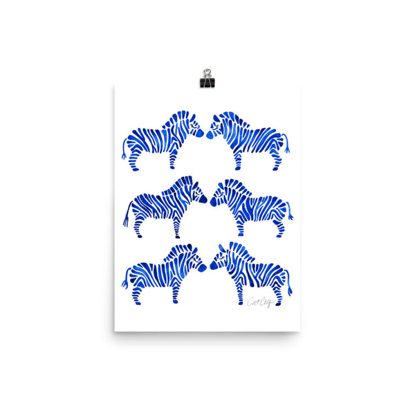 Zebra Collection – Navy Palette • Art Print
