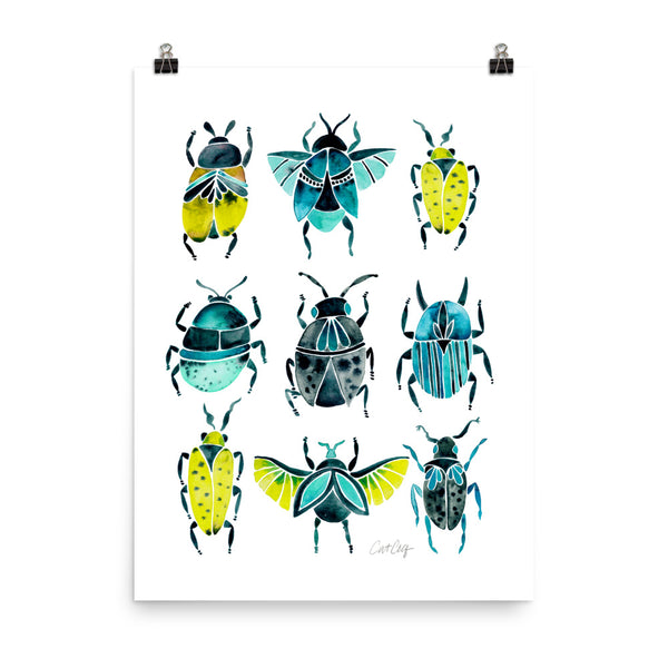 Beetle Collection - Lime Turquoise