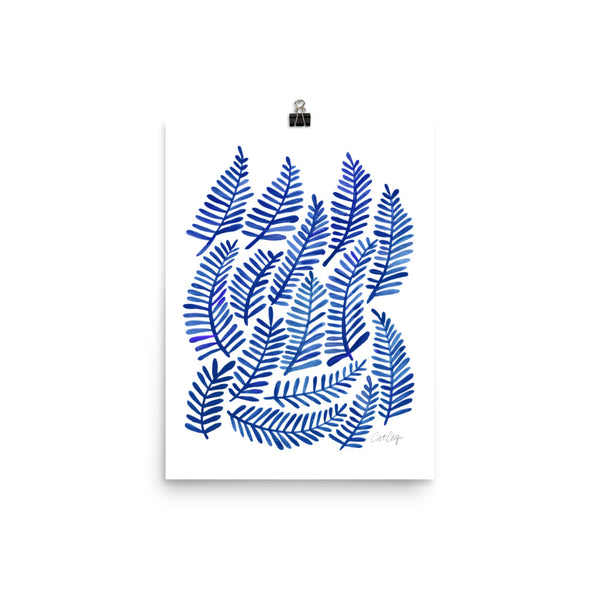 Fronds – Navy Palette • Art Print