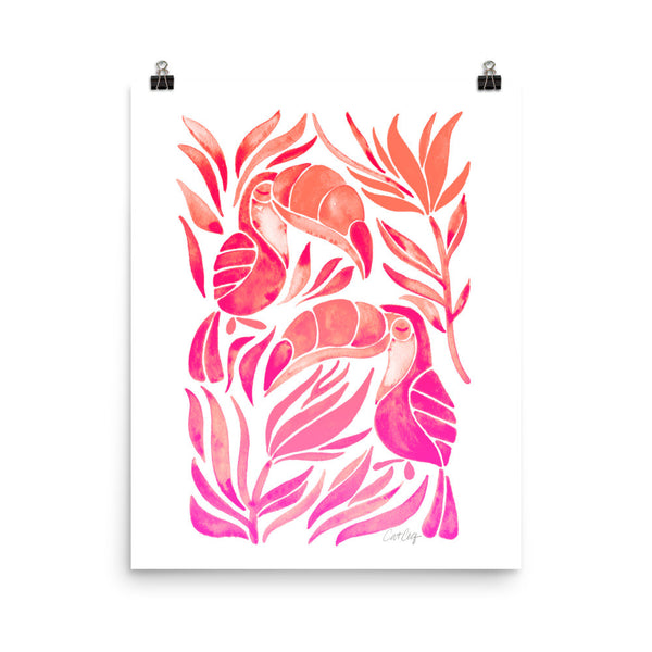 Tropical Toucans – Pink Palette • Art Print