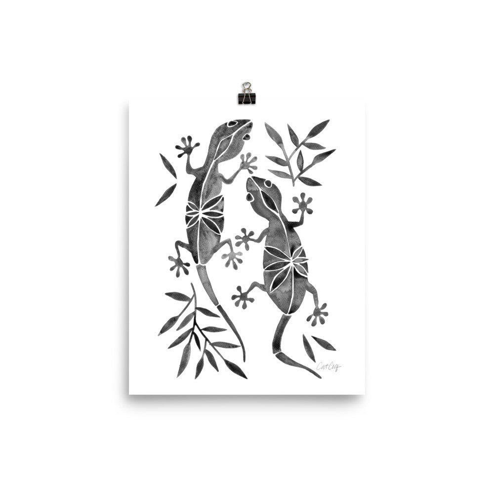 Geckos – Black Palette • Art Print