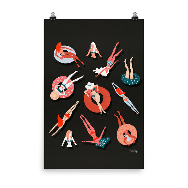 Swimming Ladies - Charcoal