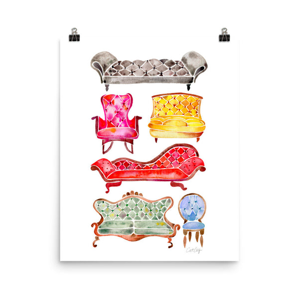 Victorian Lounge – Rainbow Palette • Art Print