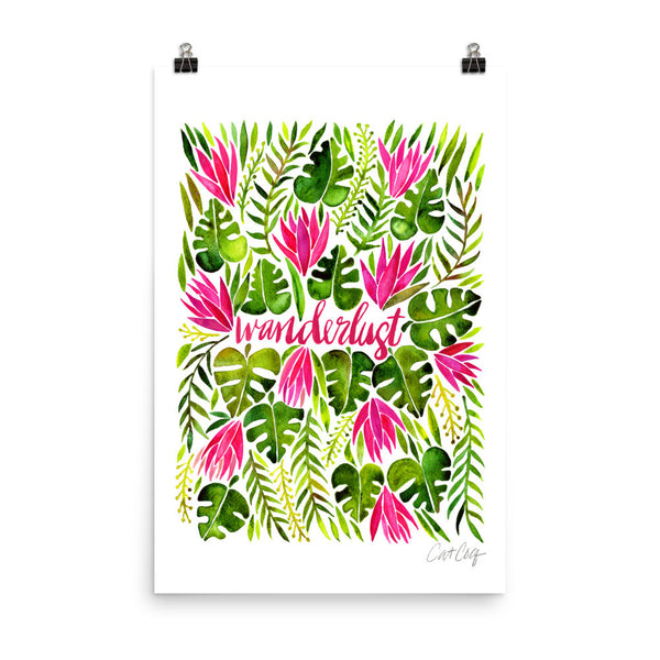 Wanderlust – Pink & Green Palette • Art Print