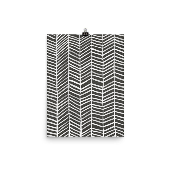 Herringbone – Black Palette • Art Print