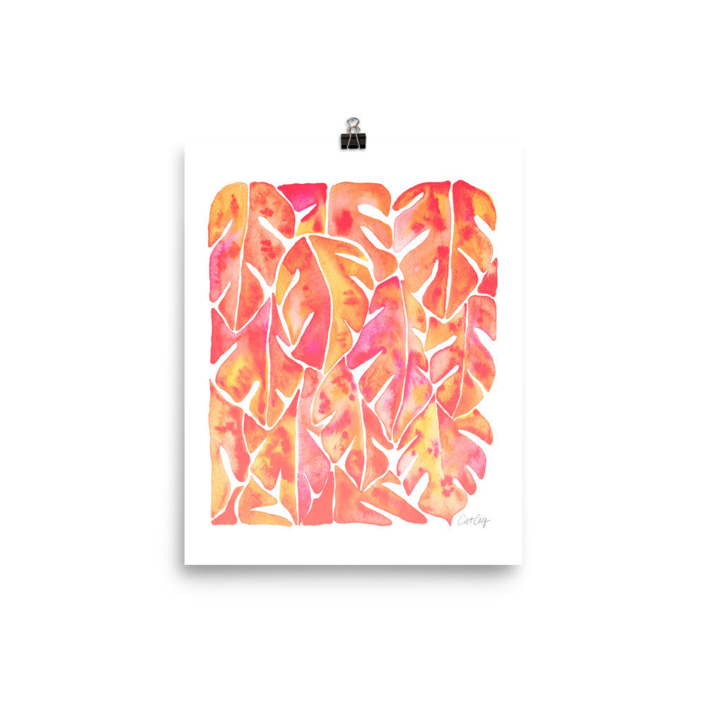 Split Leaf Philodendron – Peach Palette • Art Print