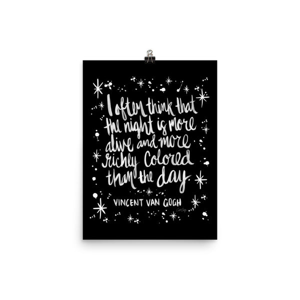 Night Owl – White Ink • Art Print