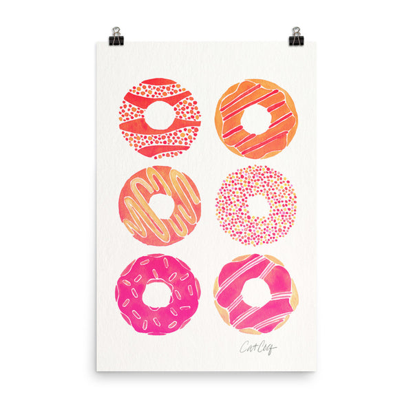 Half Dozen Donuts – Pink Ombré Palette • Art Print
