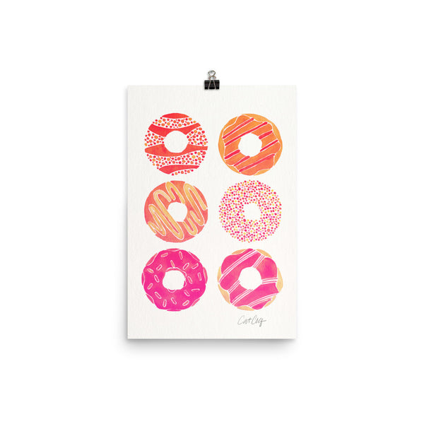 Half Dozen Donuts – Pink Ombré Palette • Art Print
