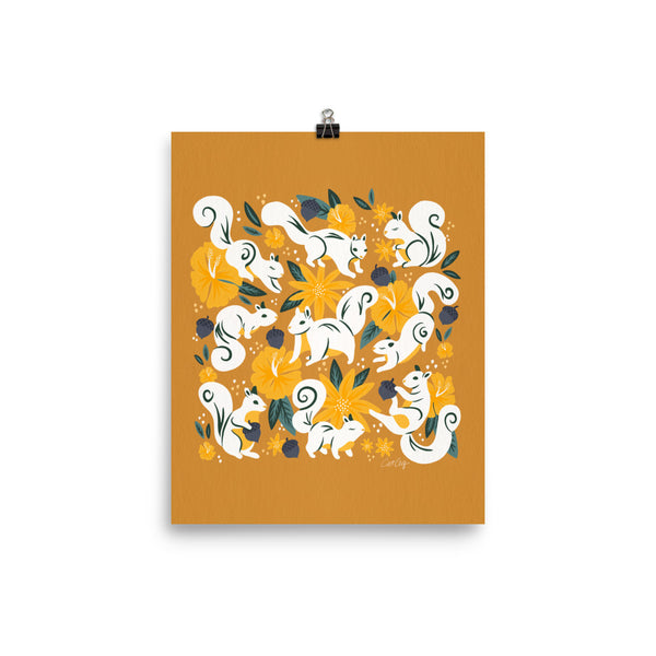 Squirrels & Blooms – Ochre