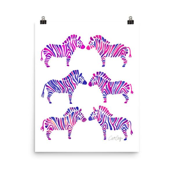 Zebra Collection – Indigo Palette • Art Print
