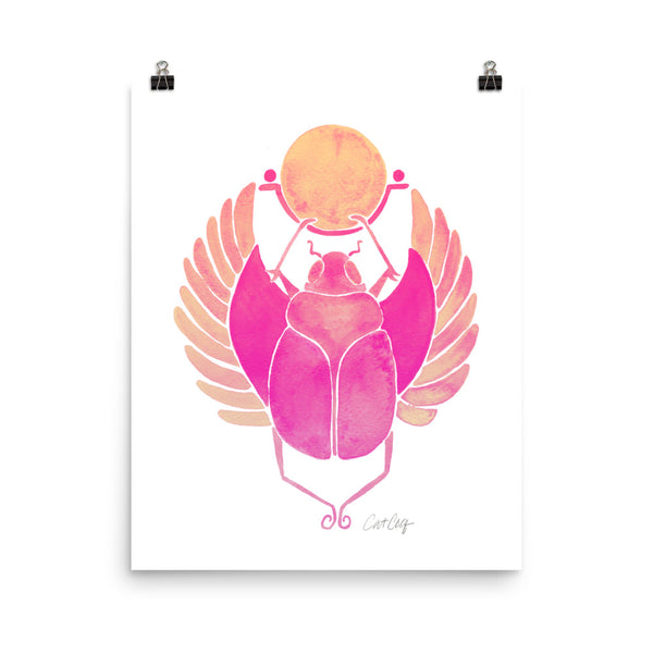 Egyptian Scarab – Pink Palette • Art Print