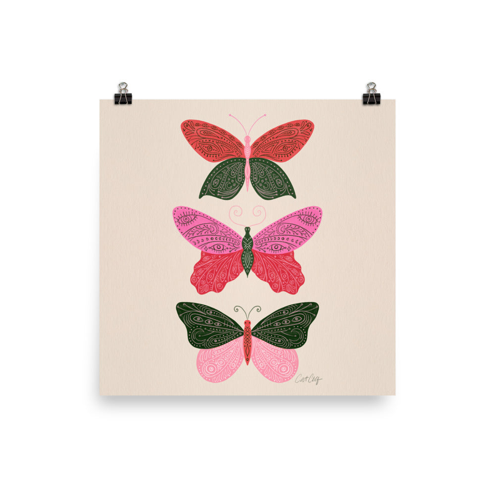 Tattooed Butterflies – Pink & Green