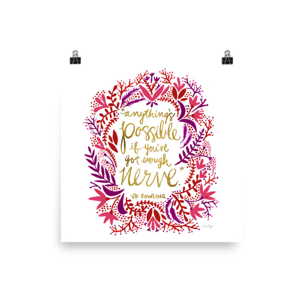 Anything's Possible – Pink & Gold Palette • Art Print
