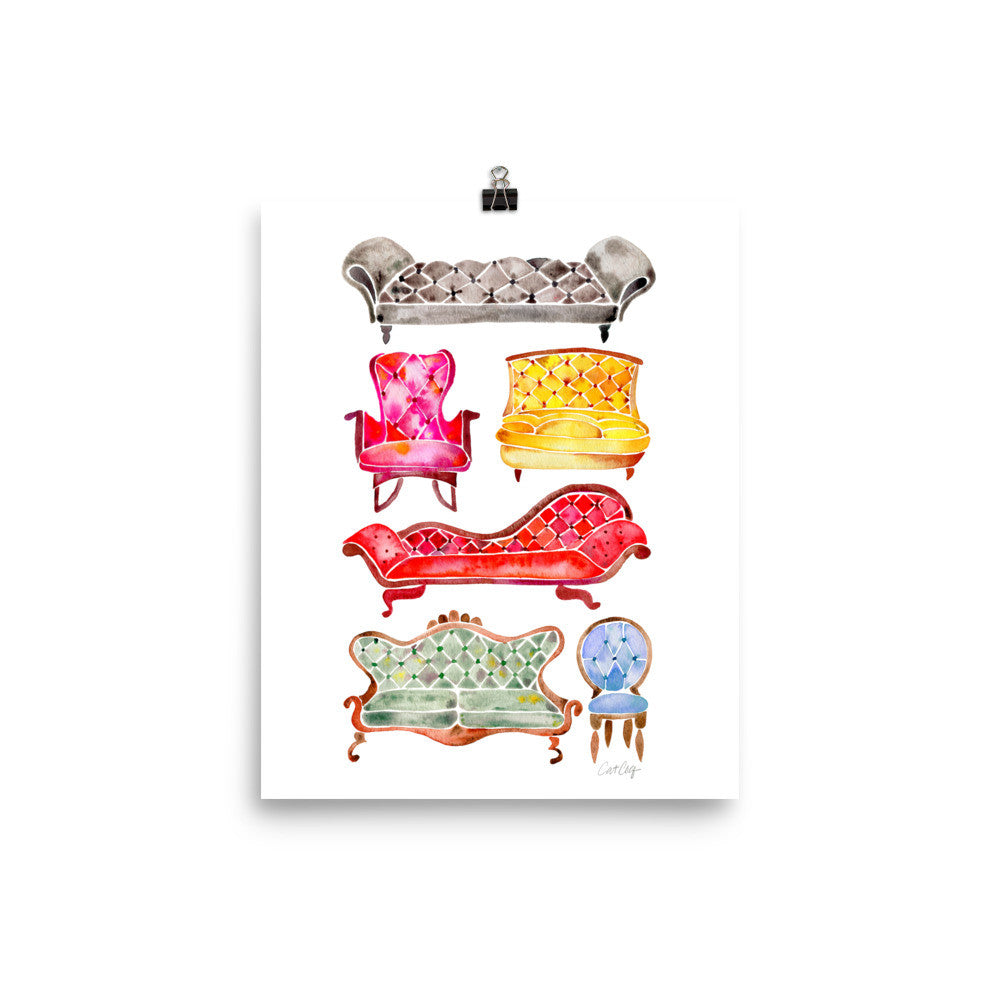 Victorian Lounge – Rainbow Palette • Art Print