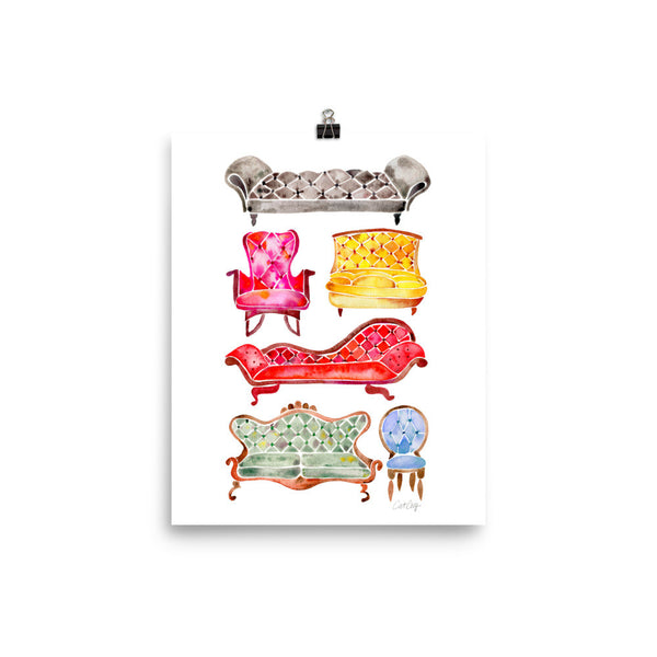 Victorian Lounge – Rainbow Palette • Art Print