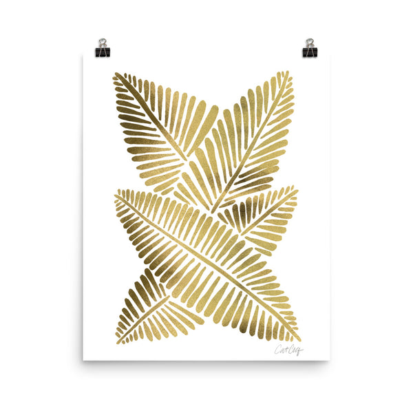 Banana Leaves – Gold Palette • Art Print