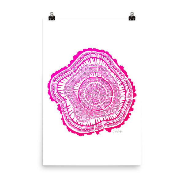 Tree Rings – Pink Palette • Art Print