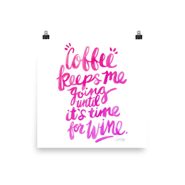 Coffee & Wine – Pink Palette • Art Print