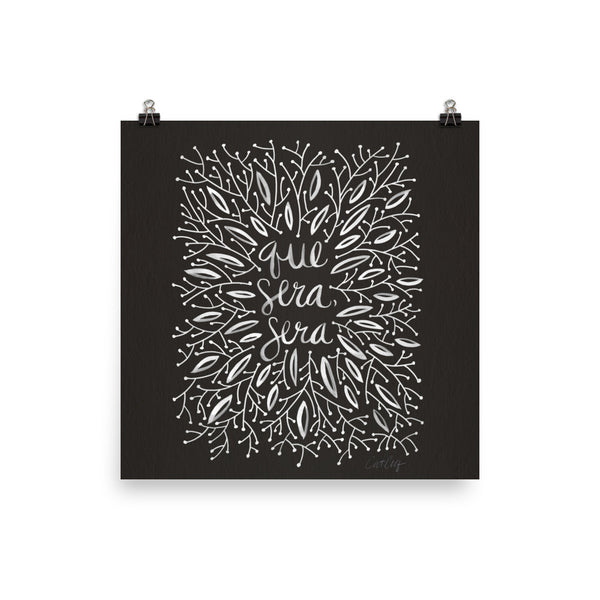 Whatever Will Be, Will Be – Illustrated White Ink on Black • Art Print