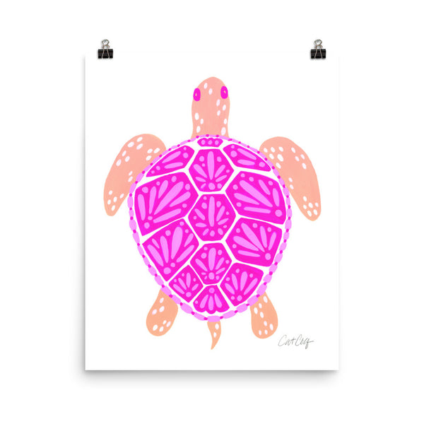 Sea Turtle – Pink Palette  •  Art Print