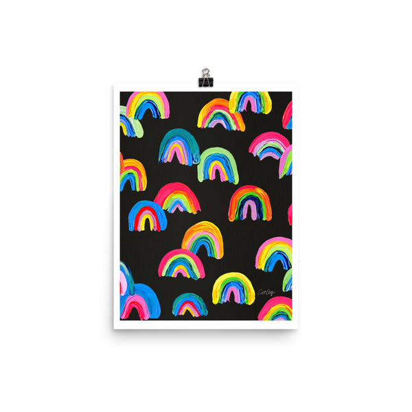 Abstract Rainbow Arcs - Charcoal