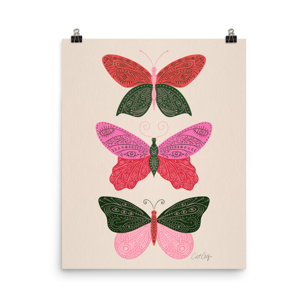 Tattooed Butterflies – Pink & Green
