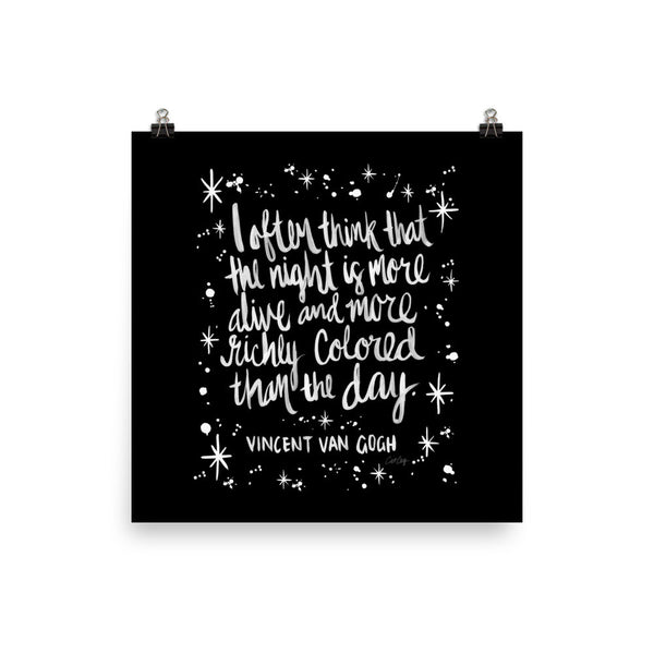 Night Owl – White Ink • Art Print