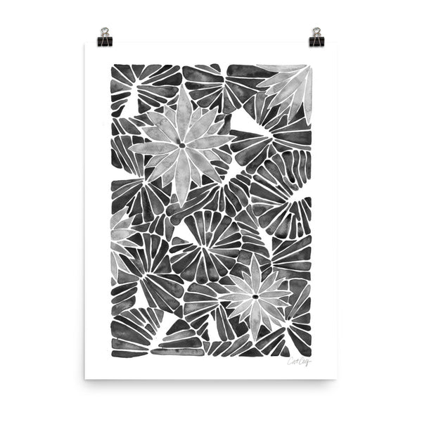 Water Lilies – Black Palette  •  Art Print