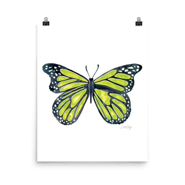 Butterfly – Lime Palette • Art Print