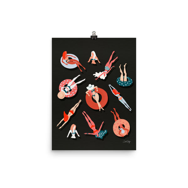 Swimming Ladies - Charcoal