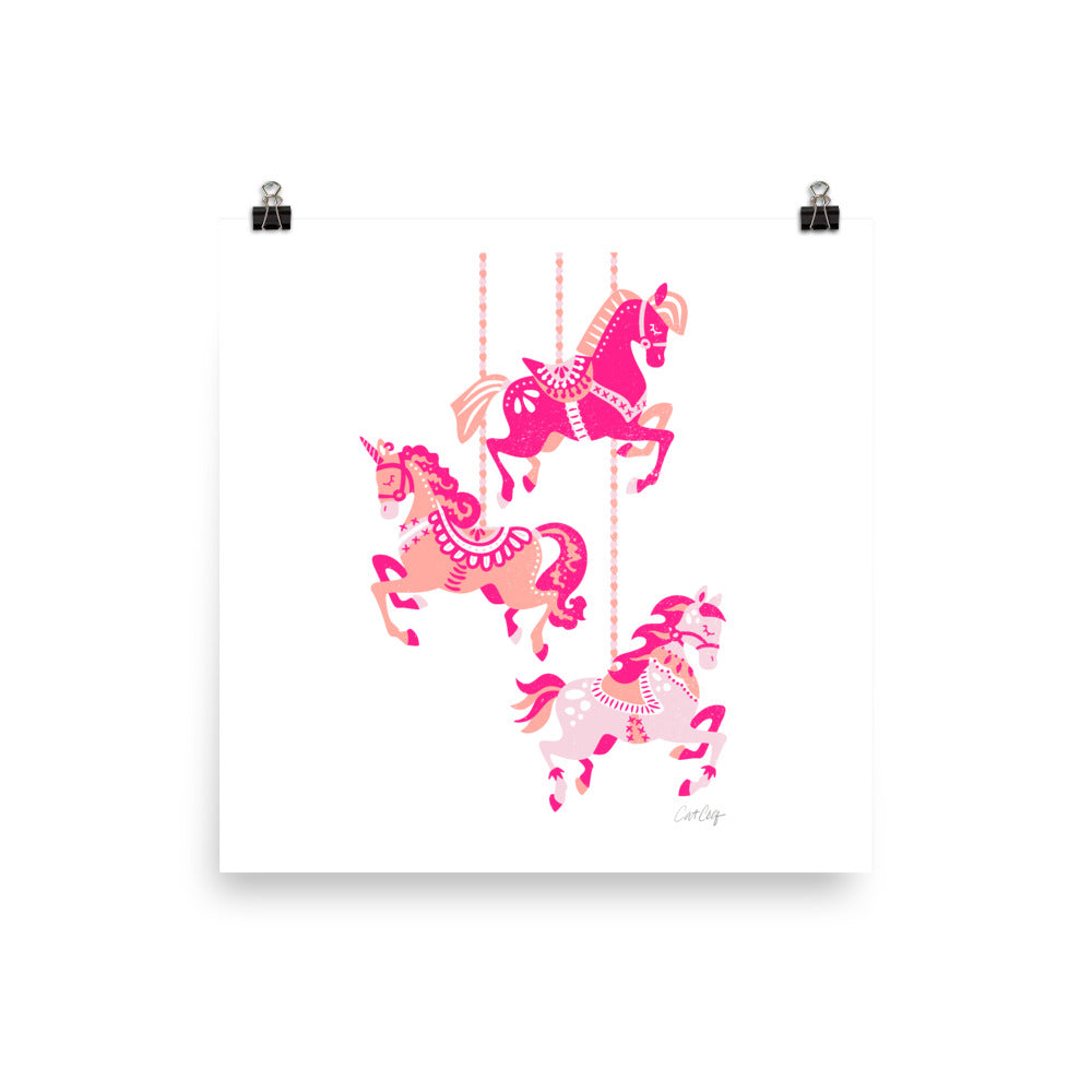 Carousel Horses - Pink