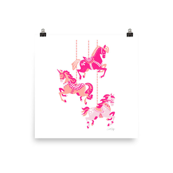 Carousel Horses - Pink