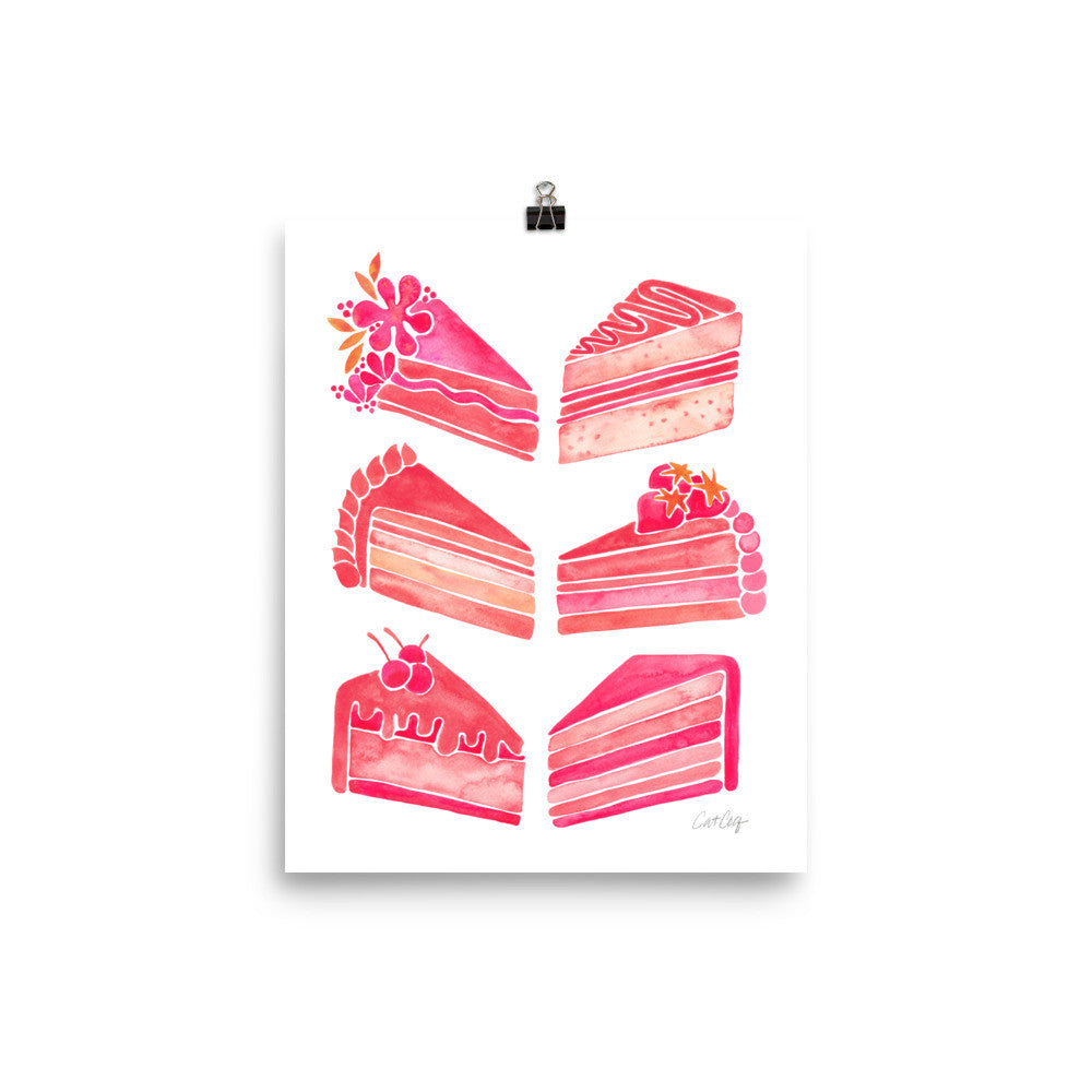 Cake Slices – Pink Ombré Palette • Art Print