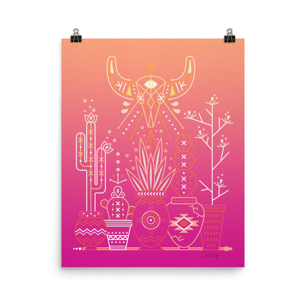 Santa Fe Garden – Magenta Palette  •  Art Print