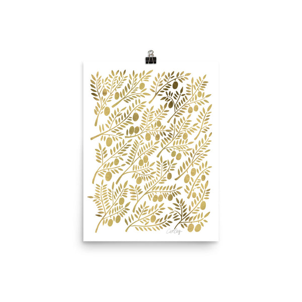 Olive Branches – Gold Palette • Art Print