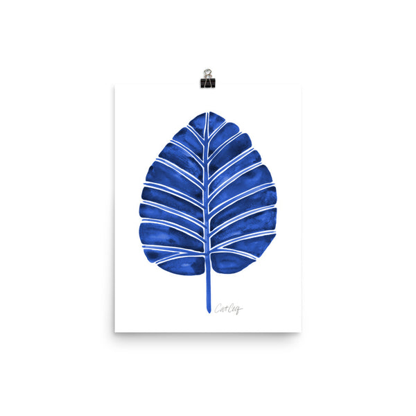 Elephant Ear Alocasia – Navy Palette • Art Print