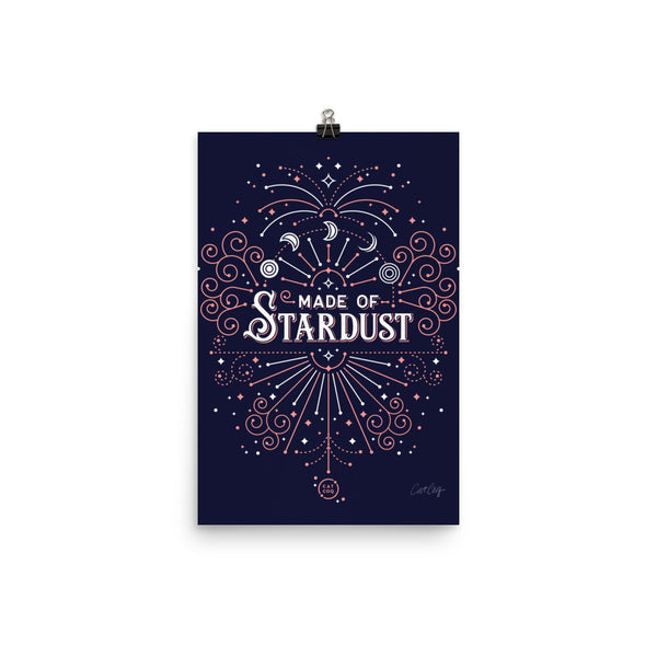 Made of Stardust – Blush & Navy Palette • Art Print