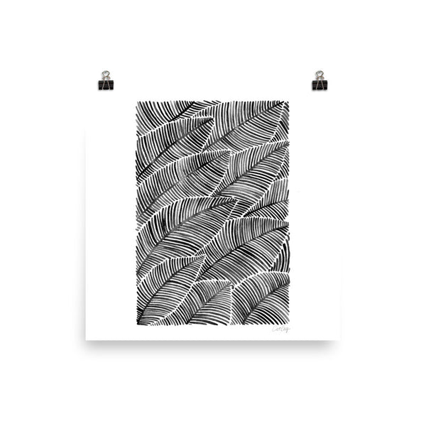 Tropical Leaves – Black Palette  •  Art Print