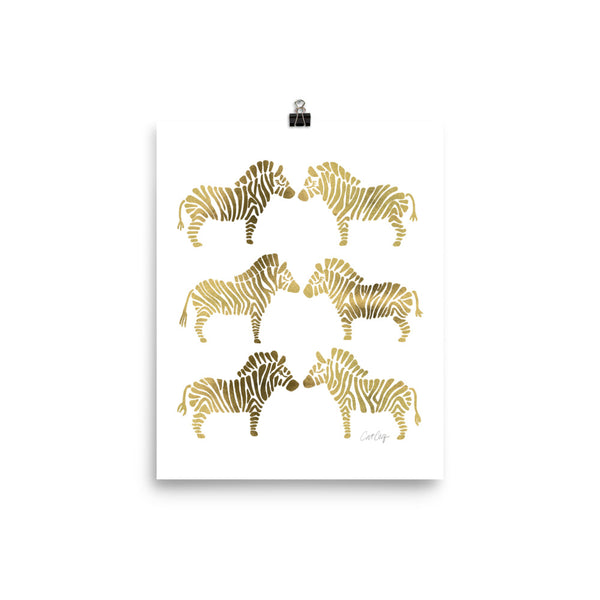 Zebras – Gold Palette • Art Print
